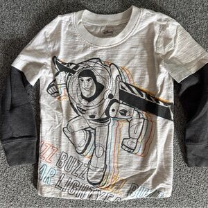 Disney Buzz Lightyear Long Sleeve Shirt - White and Black